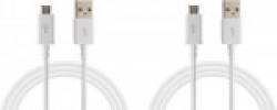 CASVO Combo Pack 2 of 2.1A Fast Charging USB Data Cable & Data Transfer Cable For All Smart Phone's & Tablet's (White) USB Cable(White)