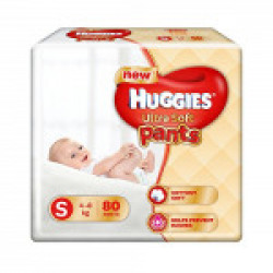 Huggies Ultra Soft Small Size Premium Diapers (80 Counts)