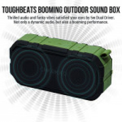 Chkokko Toughbeats TB406 Waterproof Bluetooth Wireless Portable Speakers with Dual Drivers (Green)