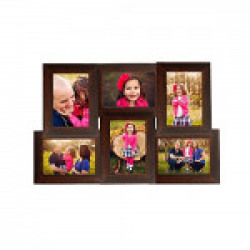 WENS 6-Picture MDF Photo Frame (20 inch x 13 inch, Brown)
