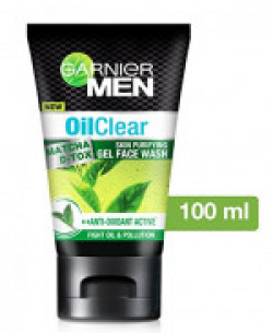 Garnier Men Oil Clear Matcha D-tox Gel Facewash, 100gm