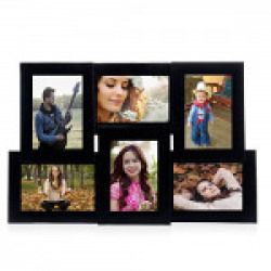 Wens 6-Picture MDF Photo Frame (20 inch x 13 inch, Black)