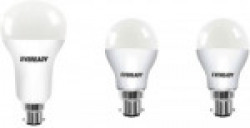 Eveready 9 W, 18 W Globe B22 LED Bulb(White, Pack of 3)