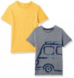 Marks & Spencer Boys's Plain Regular Fit T-Shirt (Pack of 2)(T882276SMULTI_6-7 Y_9745568_6-7 Y)