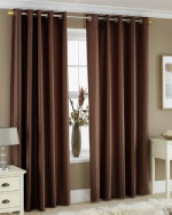 Exporthub Eyelet Polyester Door Curtain - 7ft, Brown