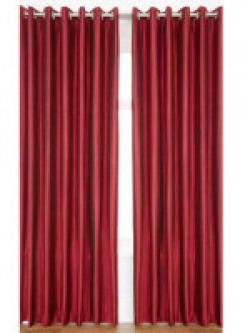 PINDIA Eyelet Polyester Window Curtain - 5ft, Maroon