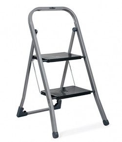 Gimi Tiko 2 Steps Steel Foldable Ladder (Blue, Grey and White)