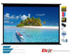 Elcor Map Type Projector Screens 4ft.x6ft.-84  Diagonal In 4:03 Aspect Ratio, Ultra HD, Active 3D, and HDR Ready