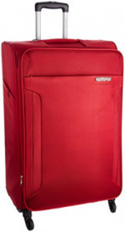 American Tourister Polyester 68 cms Ruby Red Suitcase (AMT TROY SP 68 RUBY RED)