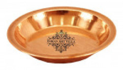 IndianArtVilla Copper Pooja Thali Plate, Poojan Purpose, Spiritual Gift Item, 5  Inch