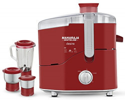 Maharaja Whiteline Desire Red Treasure 550-Watt Juicer Mixer Grinder (Red/Silver)