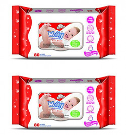 Wetty Premium Wet Wipes - Cherry Blossom (80 + 80 Count)