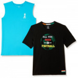 FIFA Men's Printed Slim Fit T-Shirt (Pack of 2) In Just Rs.299