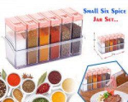 DeoDap Spice Jar 6 Pcs Set, Cereal Dispenser Easy Flow Storage, Idle for Kitchen- Storage Box Container