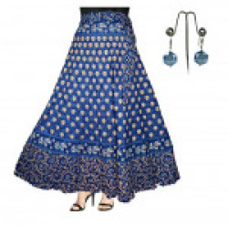 Eshopitude Combo Cotton Jaipuri Wrap Around Skirt With Beautiful Earring ( 2 Pcs)