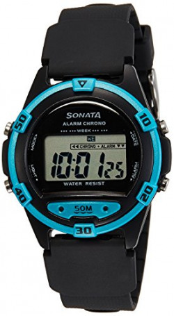 Sonata Digital Grey Dial Men's Watch - 77046PP01