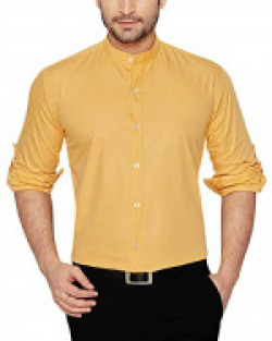 Global Rang Solid Chinese Collar Casual Shirt for Men Stylish (38)