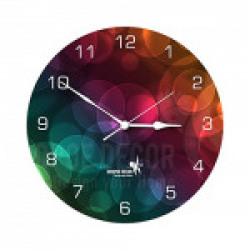 Hoopoe Decor MDF Abstract Trendy Wall Clock (28 cm x 0.8 cm x 28 cm, HDMC-0106),Multicolor