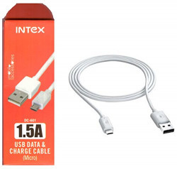 Intex 1.5A USB Charger & Data Cable for All Android Devices (White) DC-601