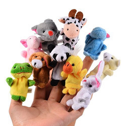 Toyshine Animal Finger Puppet, Multi Color. Pack of 10