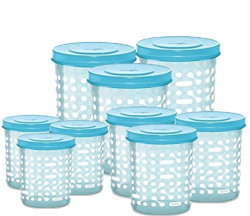 Milton Storex New Containers, Set of 9 (500ml, 750ml, 1000ml - 3 each) - Aqua Blue