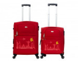 Timus Salsa Red 55 & 65 cm 4 Wheel Trolley Suitcase for Travel Set of 2 (Check-in Luggage)