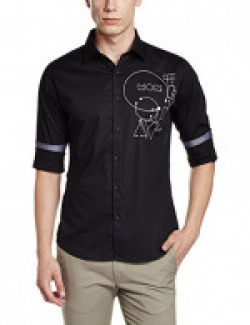 V Dot by Van Heusen Men's Casual Shirt (VDSF317E02885_Black_42)