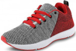 Ethics Stylish Grey Red Mesh Air Breathing Summer Sports Sneaker's Shoes for Men's (9 UK/in)