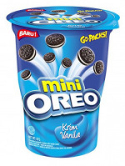 Mini Oreo Cream-filled Sandwich Biscuits, Vanilla, 67g [Pack Of 2, Travel Pack & Easy To Carry]