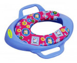 BabyGo Cushioned Potty Seat, Toilet Seat with Handle (Blue)