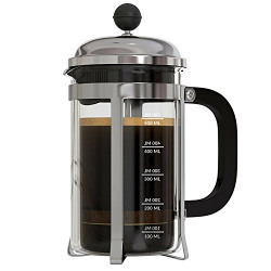 InstaCuppa French Press 600ml Steel 4 Part Superior Filter BPA Free Coffee Espresso and Tea Maker(Multicolour)