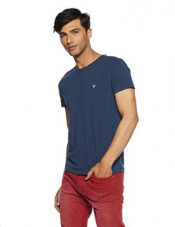 Solly Jeans Co Men's Solid Slim Fit T-Shirt (ALKC318J003193XL_Blue_X-Large)