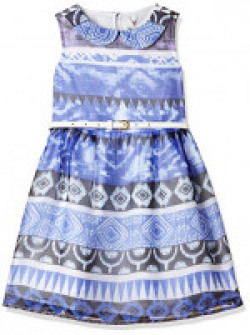 Allen Solly Junior Girls' A-Line Synthetic Knee-Long Dress (AKGDR51712533 8_White Base Multi col Print)
