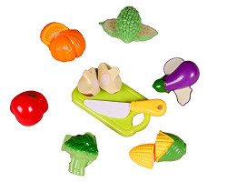 Toyshine Realistic Sliceable Vegetables Cutting Play Toy Set, Can Be Cut in 2 Parts, 7 Vegetables