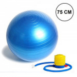 Getko With Device Anti-Burst Fitness Exercise Stability Yoga Ball ,75 cm (Random Color)