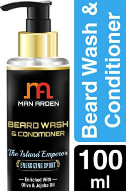 Man Arden Beard Wash Island Emperor Shampoo & Conditioner (With Olive & Jojoba Oil, No Sulphate, Paraben), 100ml