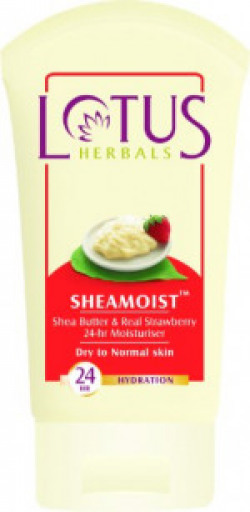 Lotus Herbal Sheamoist Shea Butter and Real Strawberry 24 Hour Moisturiser, 120g