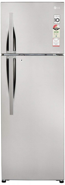 LG 308L 3 Star Frost Free Double Door Refrigerator (GL-C322RPZU, Shiny Steel, Inverter Compressor)