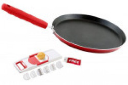 Nirlon Non-Stick Aluminium Cookware Set, 2-Pieces, Red (Dual_FT28_6 in 1_Free)