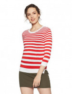 United Colors of Benetton Women's Cotton Sports Knitwear (16A1092D6100I901XS_Red and White)