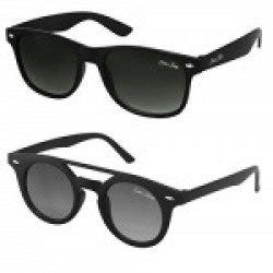 Silver Kartz UV Protected Men's Sunglasses(cm202|Medium|Black) - Combo Pack