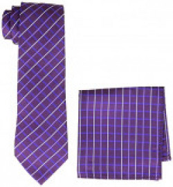 Peter England Men's Micro Polyester Tie Set (8907411601739_Purple)