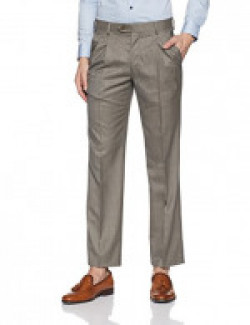 Van Heusen Men's Relaxed Fit Formal Trousers (VHTP1M100182_Khaki_72)