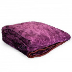Jaipurcrafts Webelkart Solid Color Ultra Silky Soft Heavy Duty Quality Indian Mink Blanket 6.6 Lbs Double Purple- With Attractive Carry Bag