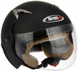 Shiro SH-70 Open Face Helmet with Double Visor(Matte Black,XL)