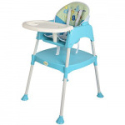 Baybee Little Miracle Beautiful-The Convertible Baby High Chair Study Table Feeding Chair (With Cushion) - Blue