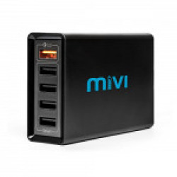 Mivi 5 port 8A Desktop USB Turbo Charging Station HUB (Black)