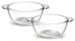 Treo by Milton Glass Mixing Bowl with Handle, 260ml, Set of 2, Transparent