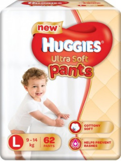 Huggies Ultra Soft Large Size Premium Diapers - L(62 Pieces)