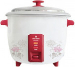 Maxstar RC02 Multichef+ Electric Rice Cooker with Steaming Feature(2.8 L, White and Red)